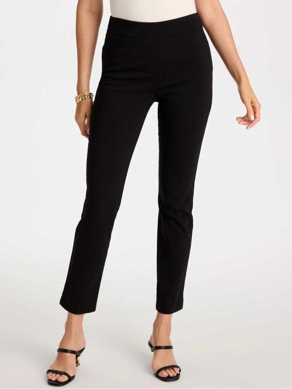 Chico’s Black Pull-On Slim Ankle Pants Size 3P, 14P, XLP